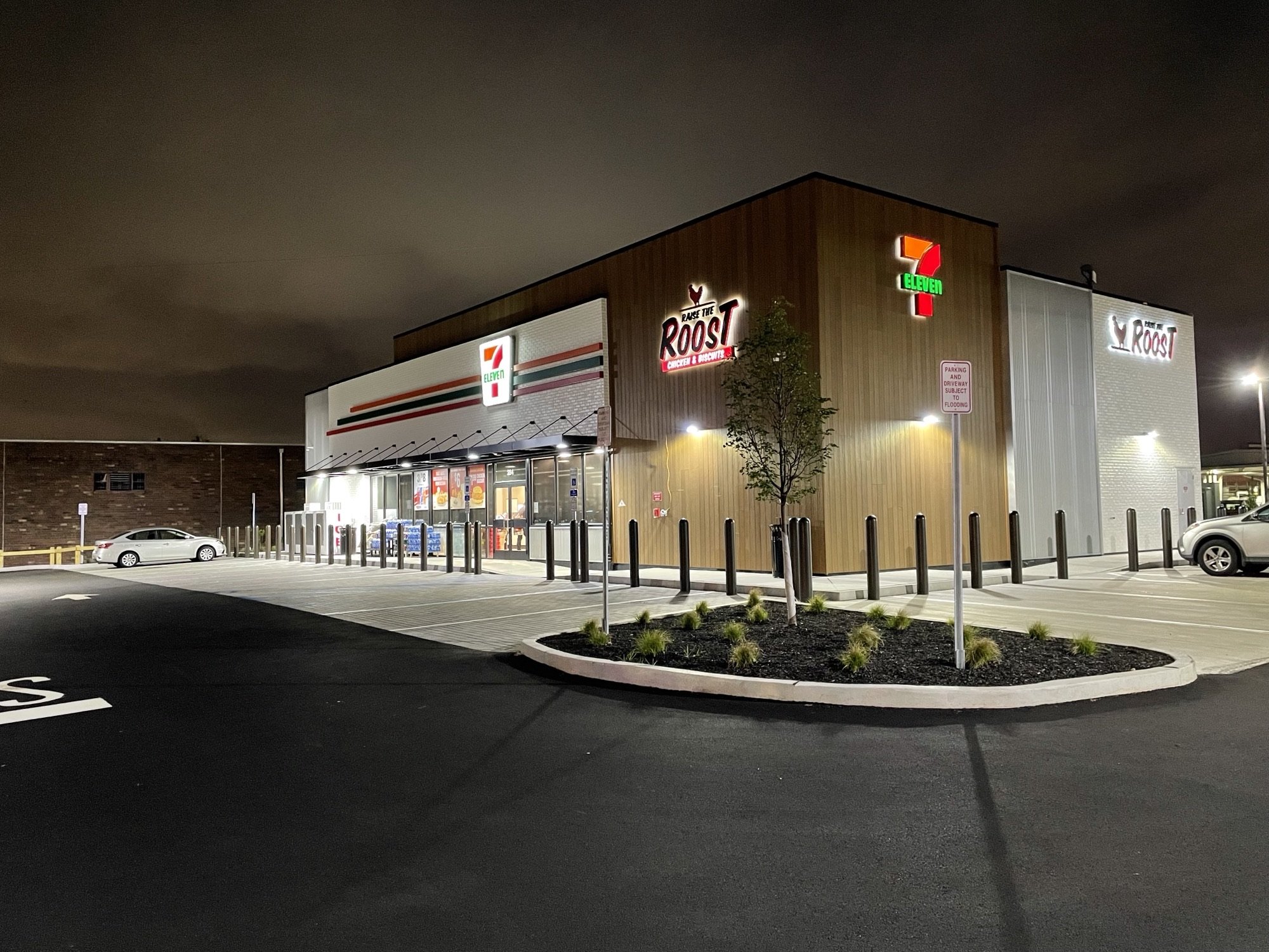7-Eleven, Raise the Roost, and Sunoco Gas Station